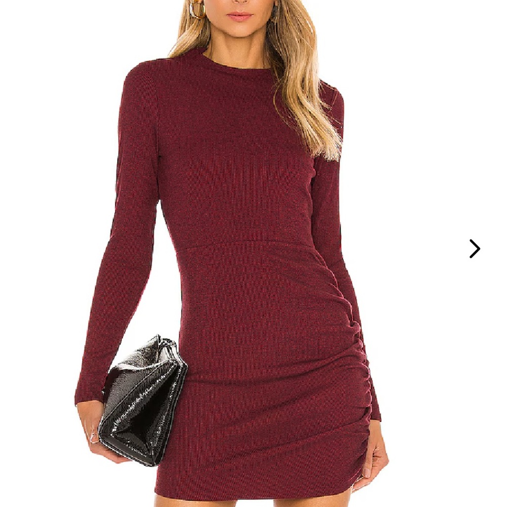 Lovers And Friends Womens Ruched Long Sleeve Round Neck Dress